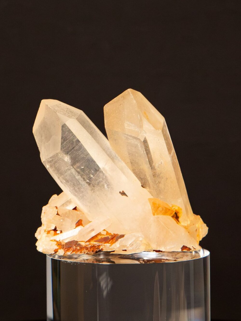 Natural High Quality Raw Clear Quartz 2 Points Specimen Cluster 78g